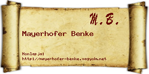 Mayerhofer Benke névjegykártya